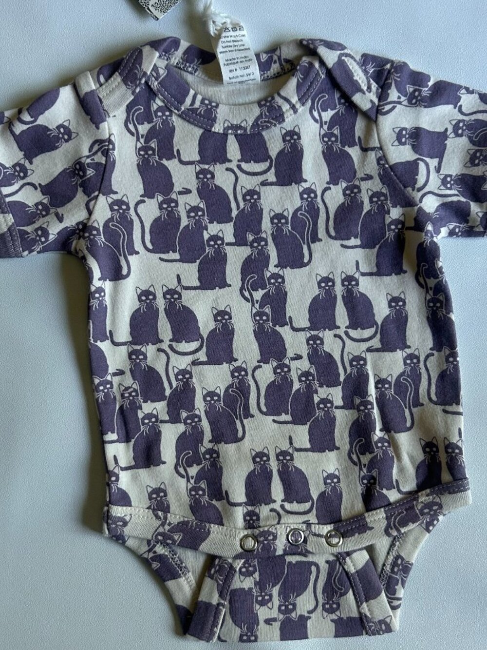 NWT Kate Quinn Baby Purple Cat Bodysuit Organic Cotton Halloween NB-6M